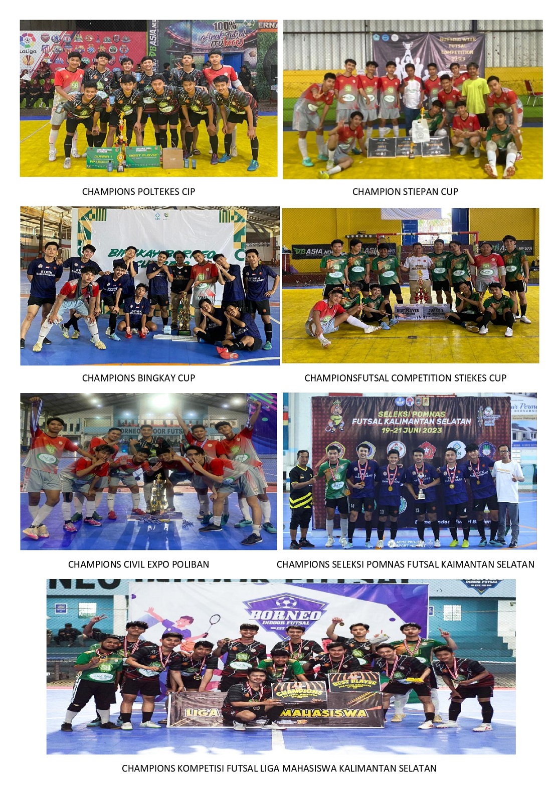 Champions Ke 7 di Tahun 2023 Tim Futsal STMIK Banjarbaru